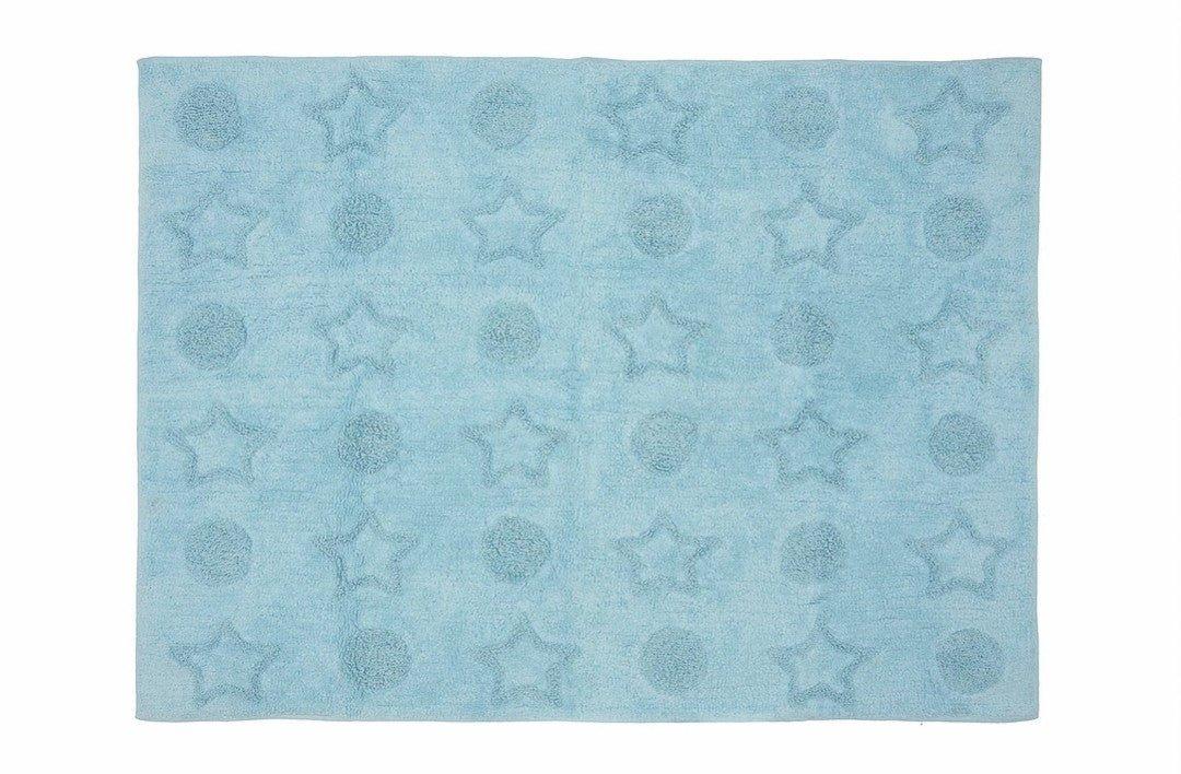 Alfombra Infantil Algodón 100% Lavable Planetas Aratextil Azul - Nanetes #